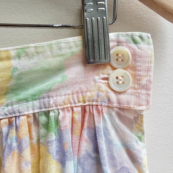 Vintage Calvin Klein Studio Floral Pastel Skirt, Cotton/Linen/Ramie, Size S/M - Picture 3 of 12